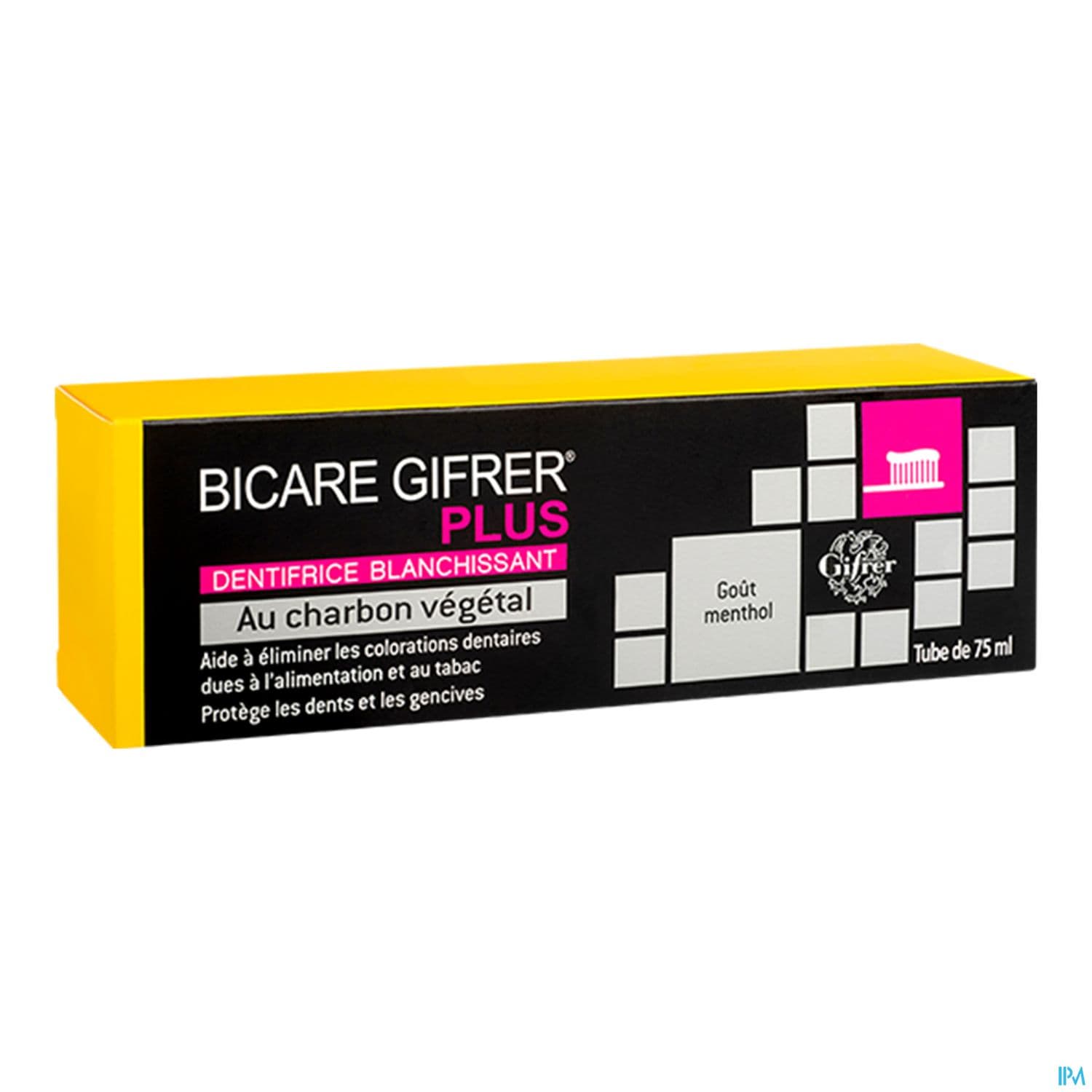BICARE PLUS DENT CHARBON VEG 75ML
