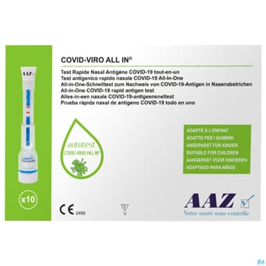 Aaz Autotest Nasal All In Duo Enfant Covid Viro 10