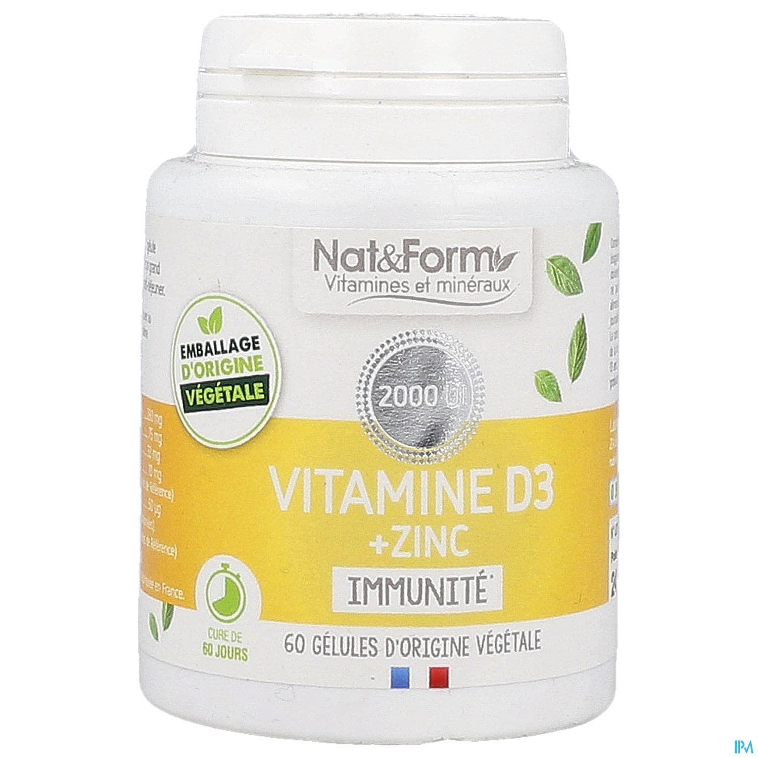 NAT&FORM VITAMINE D3+ZN GELUL 60