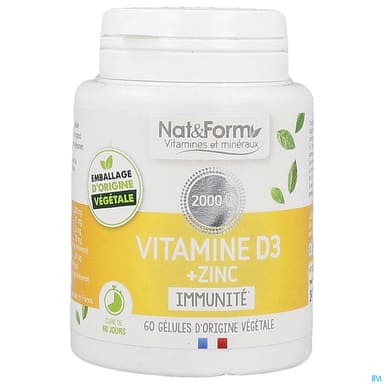 NAT&FORM VITAMINE D3+ZN GELUL 60