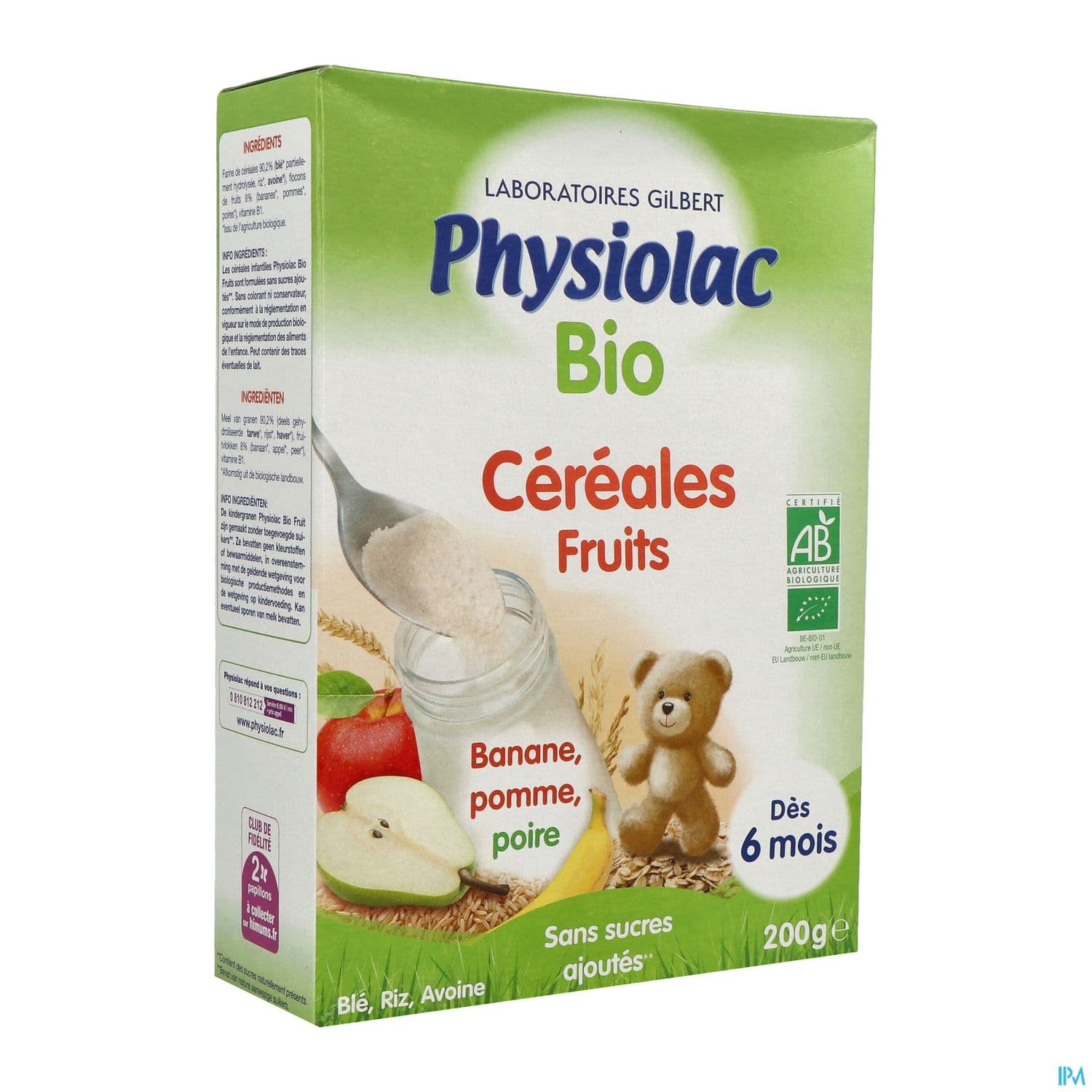 PHYSIOLAC CEREALE FRUITS BIO 200G