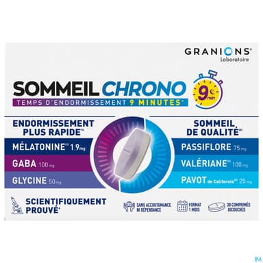 Granions Sommeil Chrono 9min Comprime 30