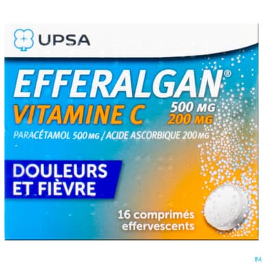 Efferalgan Vitamine C 500mg/200mg Comprime Effervesc 16