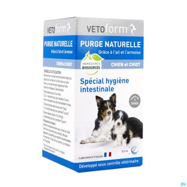 Vetoform Purge Naturelle Comrimes Chien Et Chiot 50 Cp