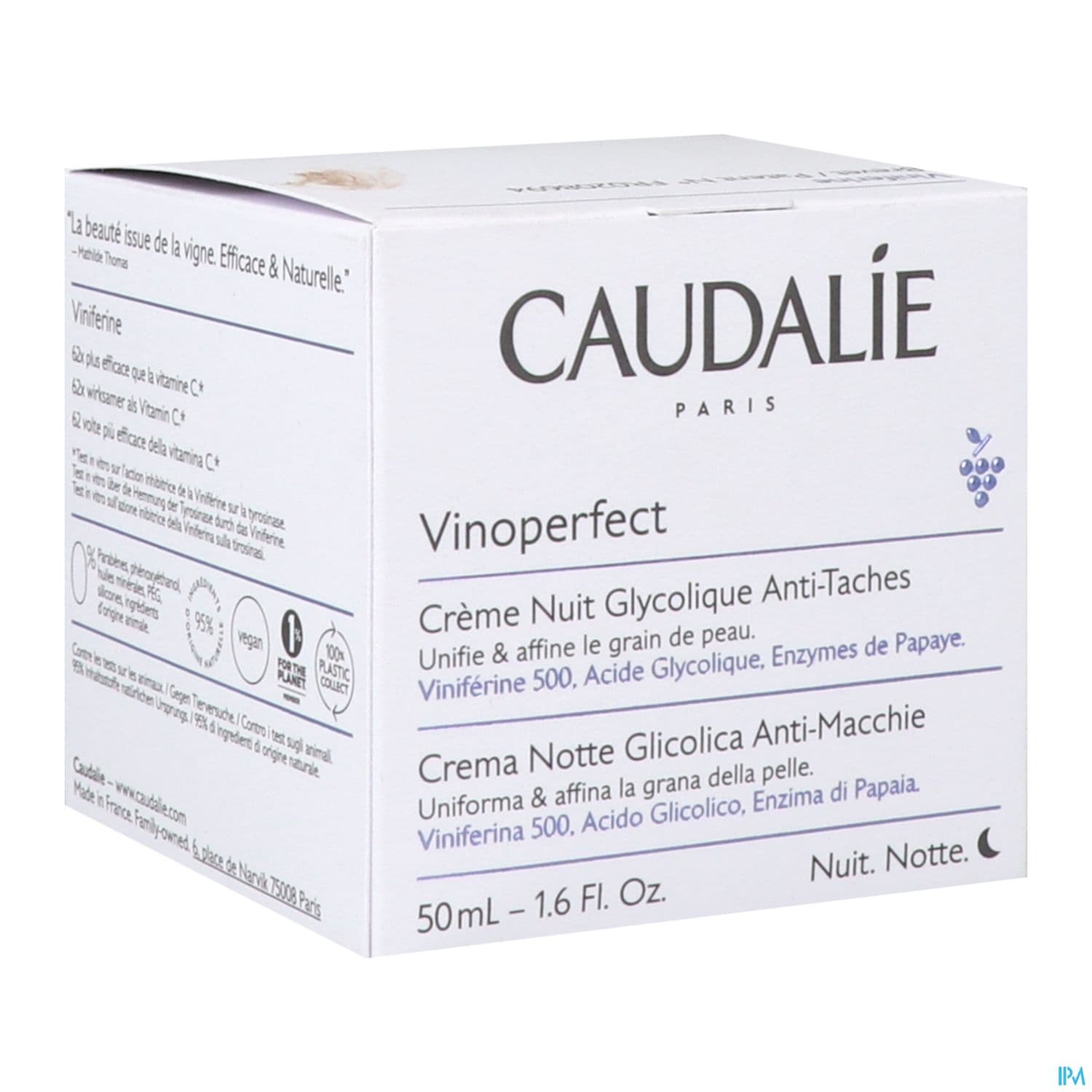 CAUDALIE VINOPERF CR NUIT GLYC50ML — Pharmacie du Triangle