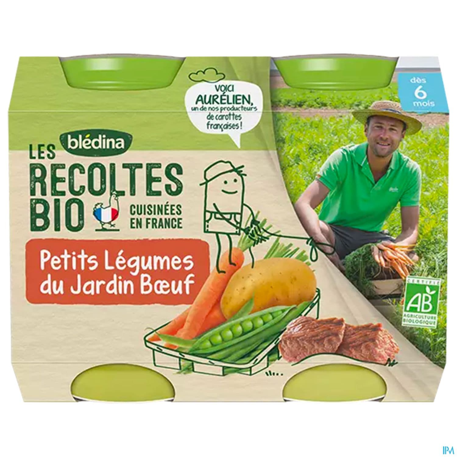 Bledina Les Recoltes Bio Pot Leg Jardin Boeuf 200g X2