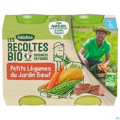 Bledina Les Recoltes Bio Pot Leg Jardin Boeuf 200g X2