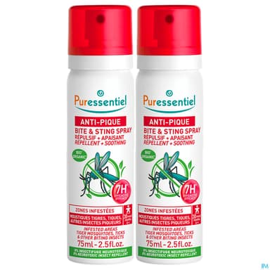 Puressentiel Spray Repulsif Antipique 75ml X2 Offre Duo -25% Sur Le 2nd