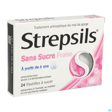 STREPSILS FRAISE S/S PAST 24