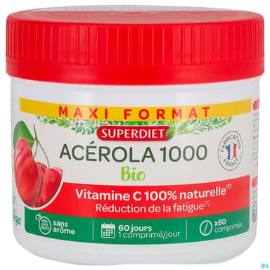 Superdiet Acerola 1000 Bio Comprime A Croquer 60