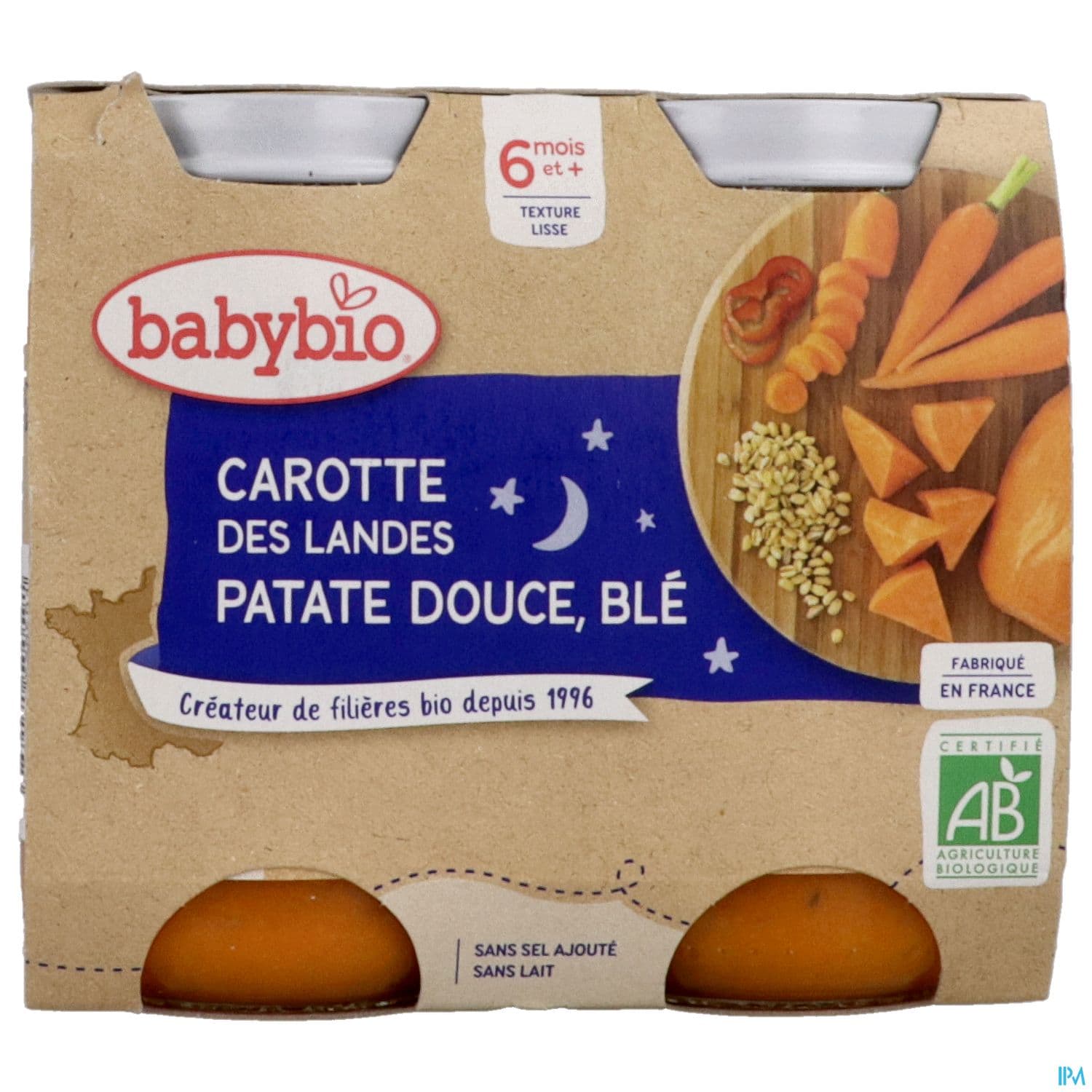 BABYBIO B/NUIT CARO/PATAT/BLE2X200