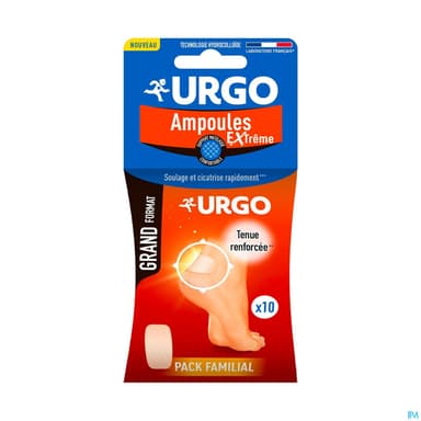 Urgo Ampoules Extreme Pansement Hydrocolloide Grand Format X10