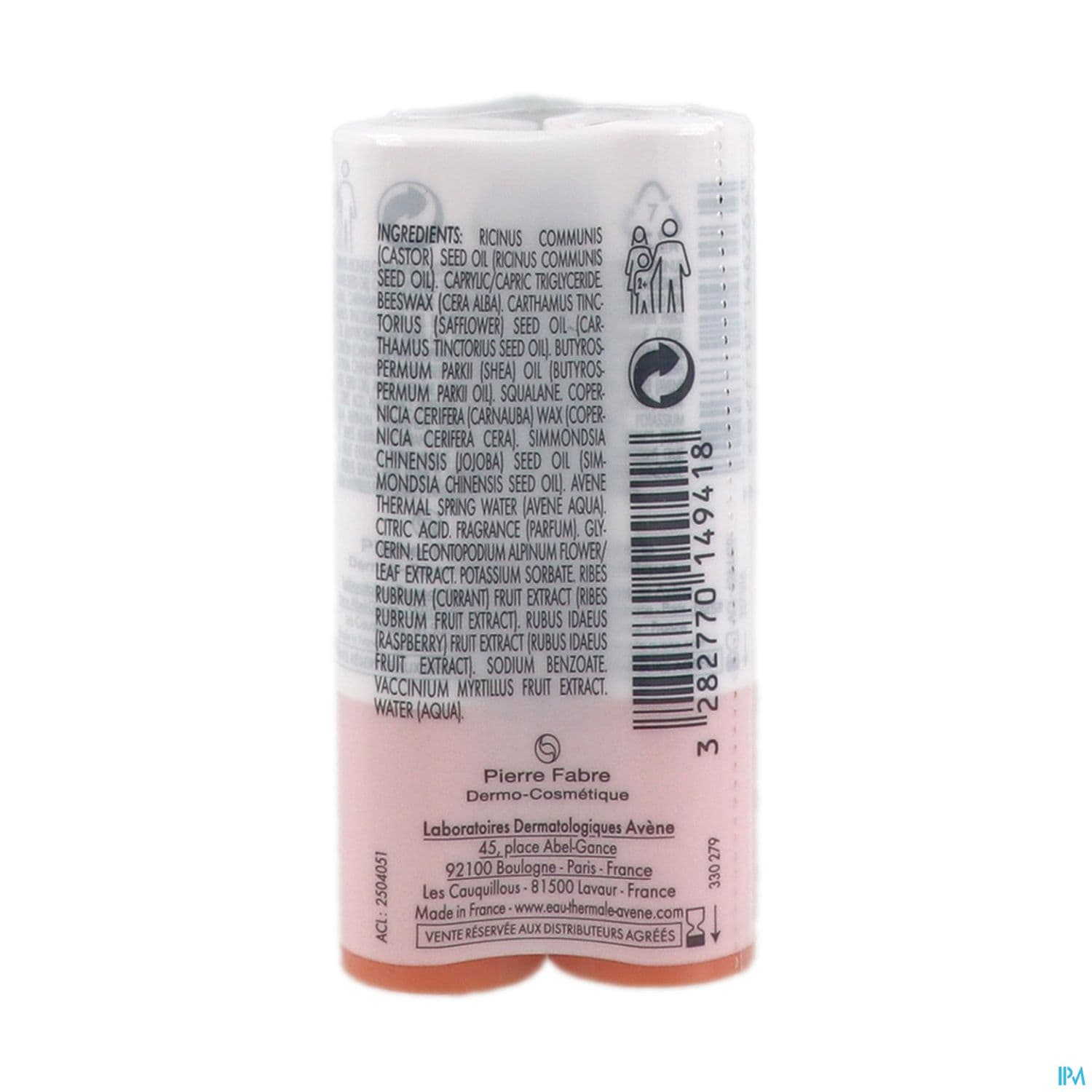 AVENE STICK LEVRE HYDRATANT 4G X2