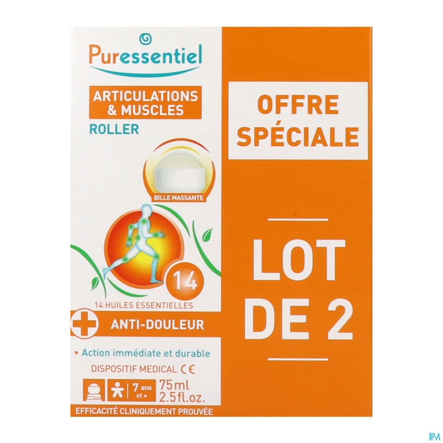 PURESSENTIEL ROLLER ARTICUL75ML X2