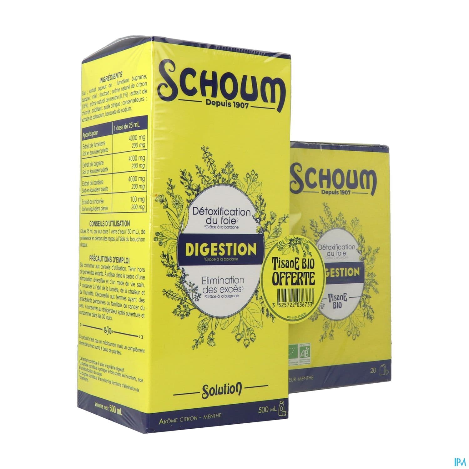 SCHOUM DIGESTION 500ML+TIS BIO OFF