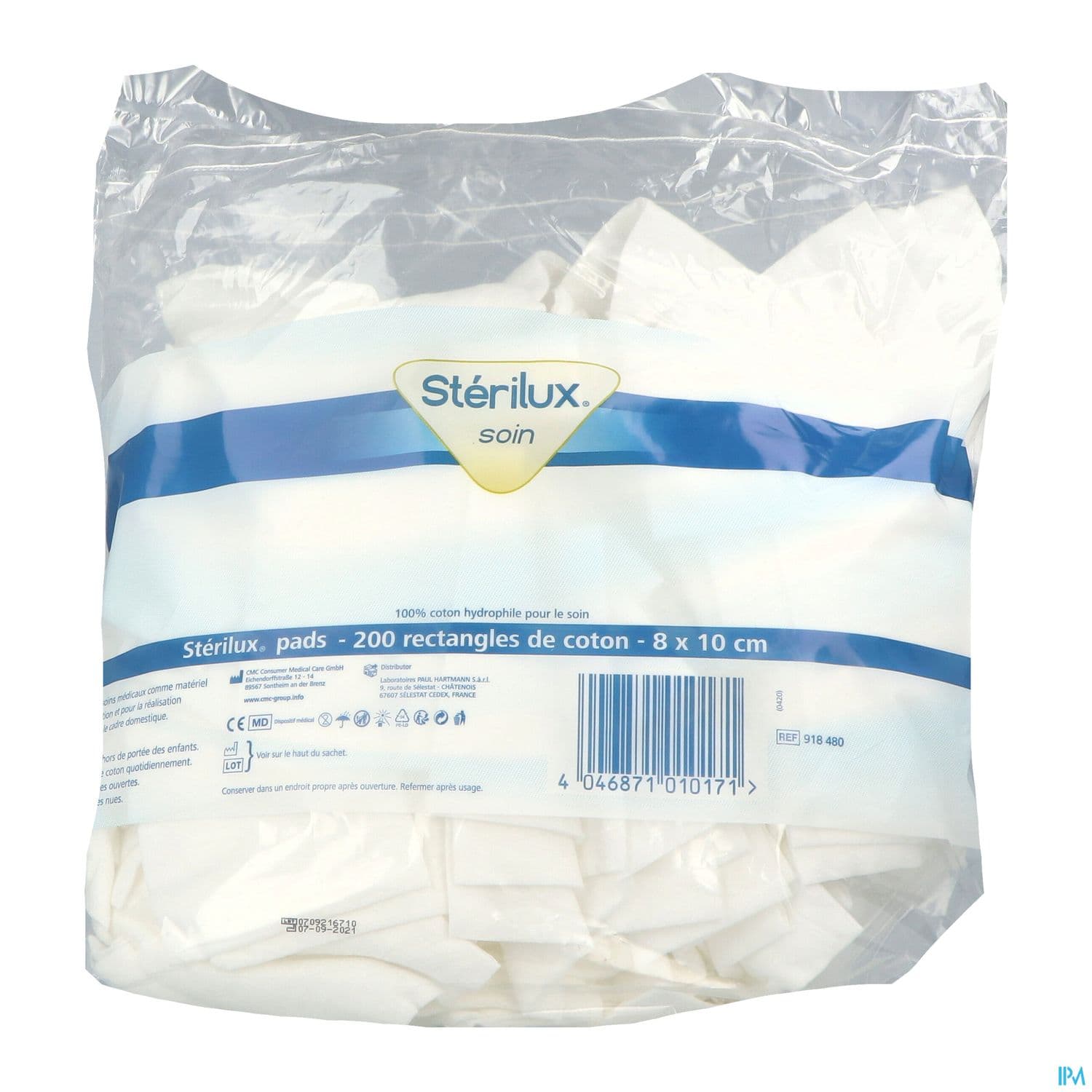 STERILUX PADS COTON 8X10CM 200
