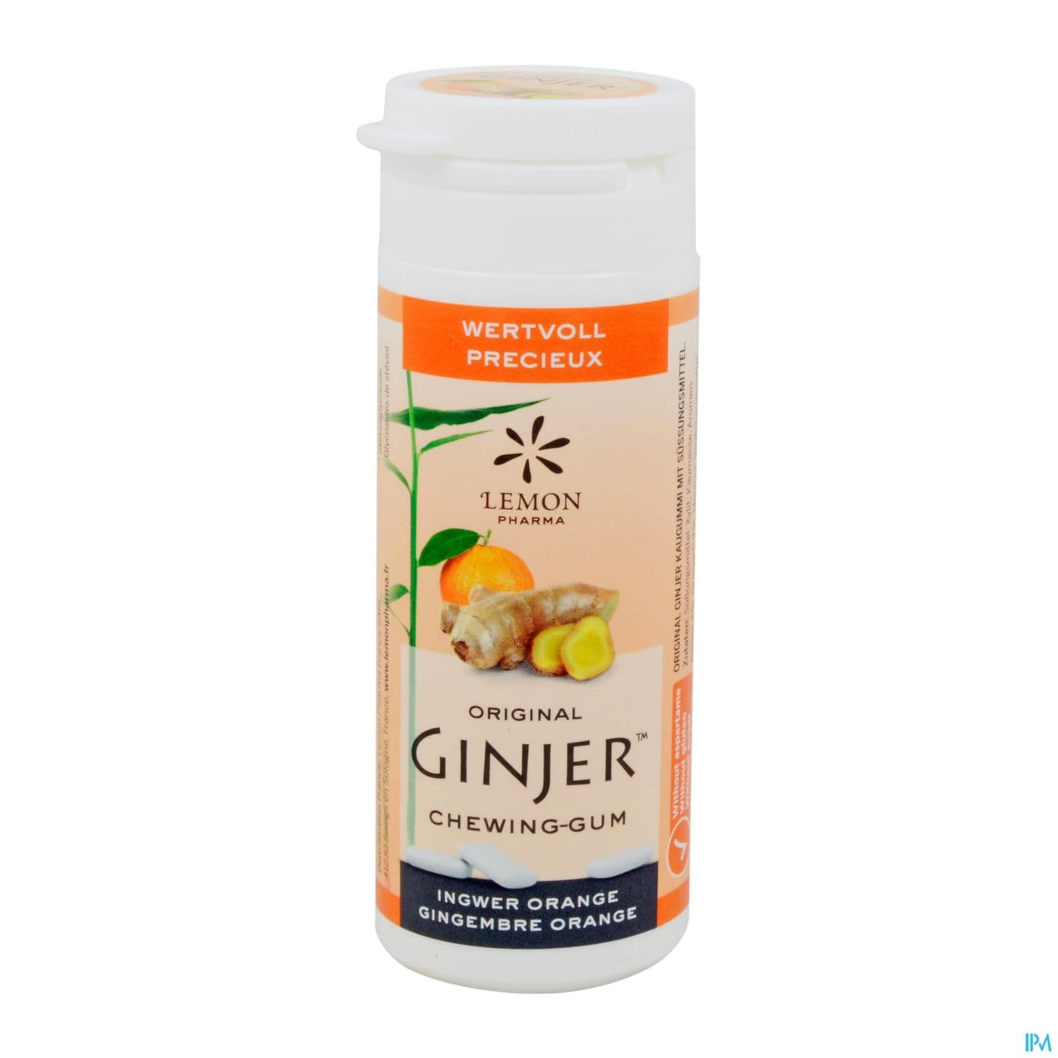 Lemon Pharma Ginjer Chewing Gum Gingembre Orange 30g