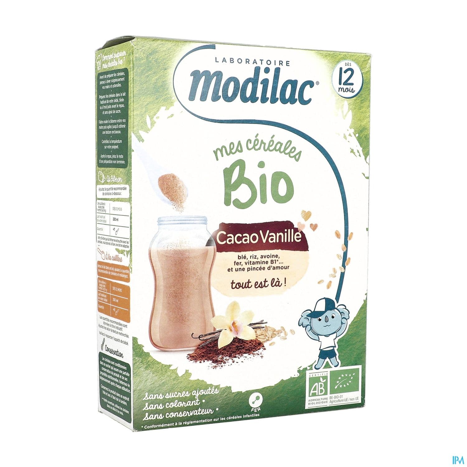 MODILAC CEREALE BIO CACAO/VAN 250G