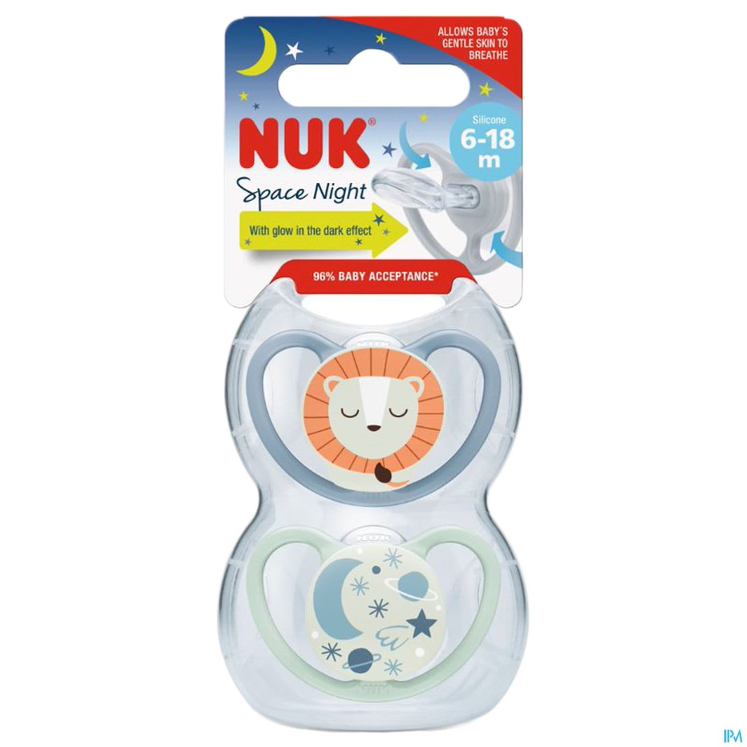 SUCET NUK SILIC NUIT 6-18M GARC 2