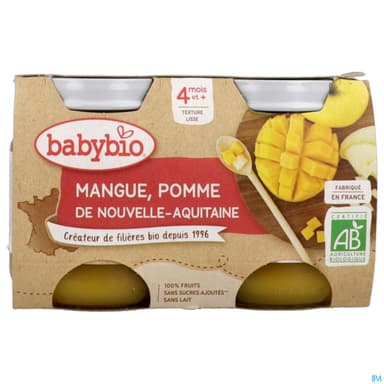 BABYBIO POMME/MANGUE 2X130G