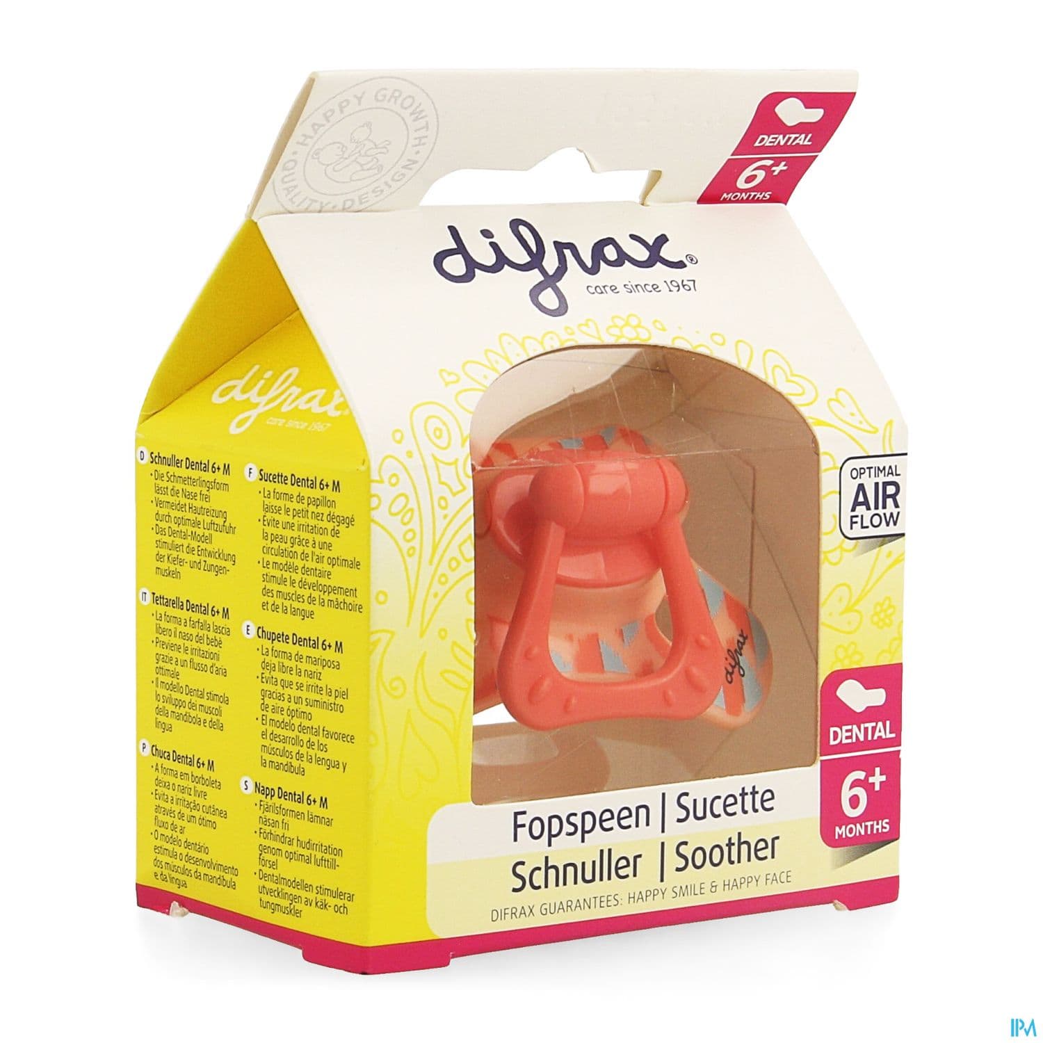 Difrax Sucette Dental 6/12mois