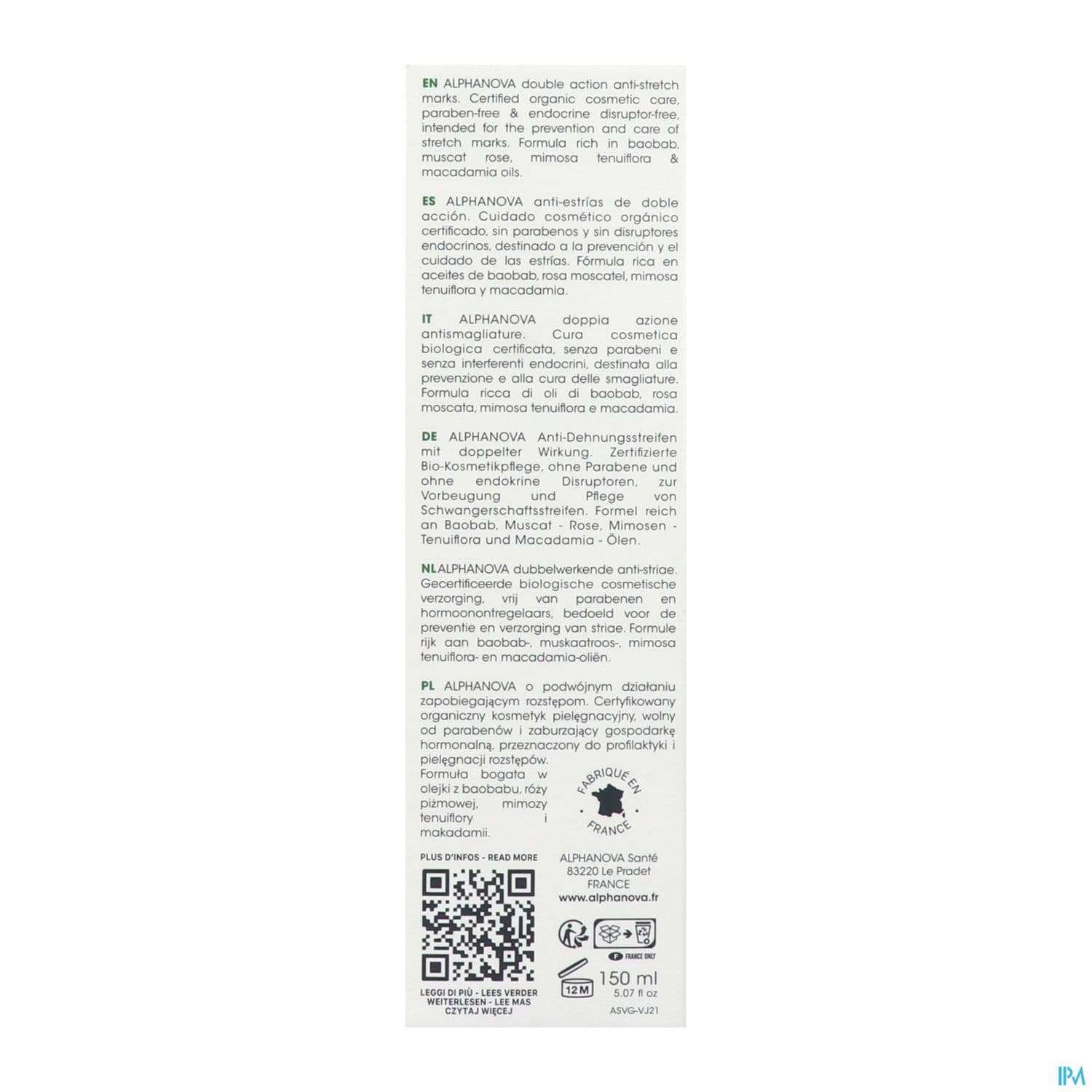 ALPHANOVA SOIN A/VERGETUR BIO150ML