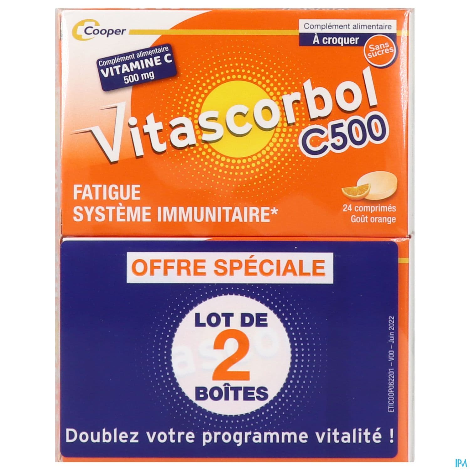 Cooper Vitascorbol Vitamine C500 Comprime A Croquer 24 X2