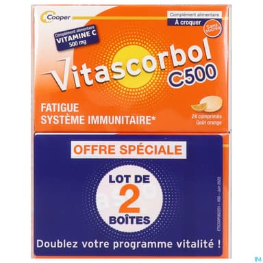 Cooper Vitascorbol Vitamine C500 Comprime A Croquer 24 X2