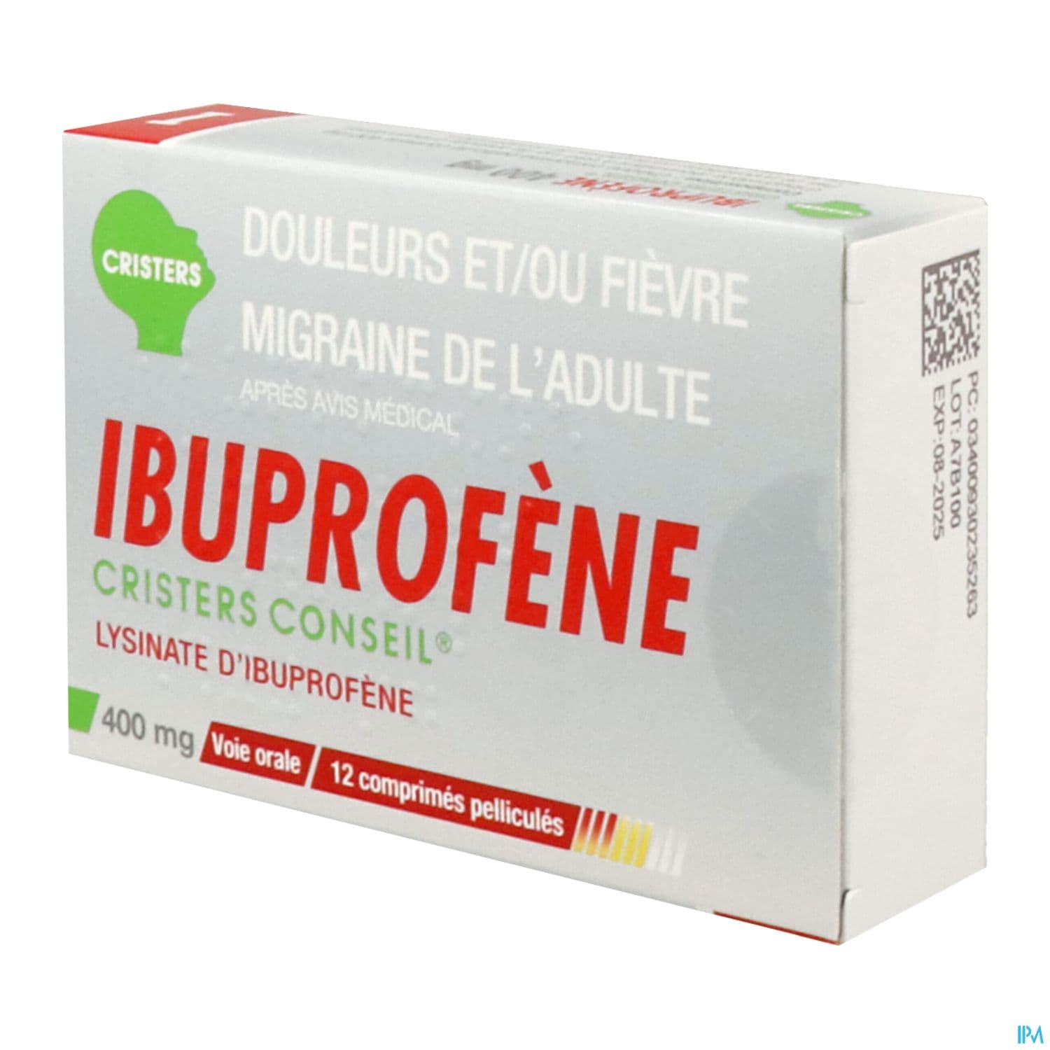 IBUPROFENE 400MG CRIST CONS CPR 12