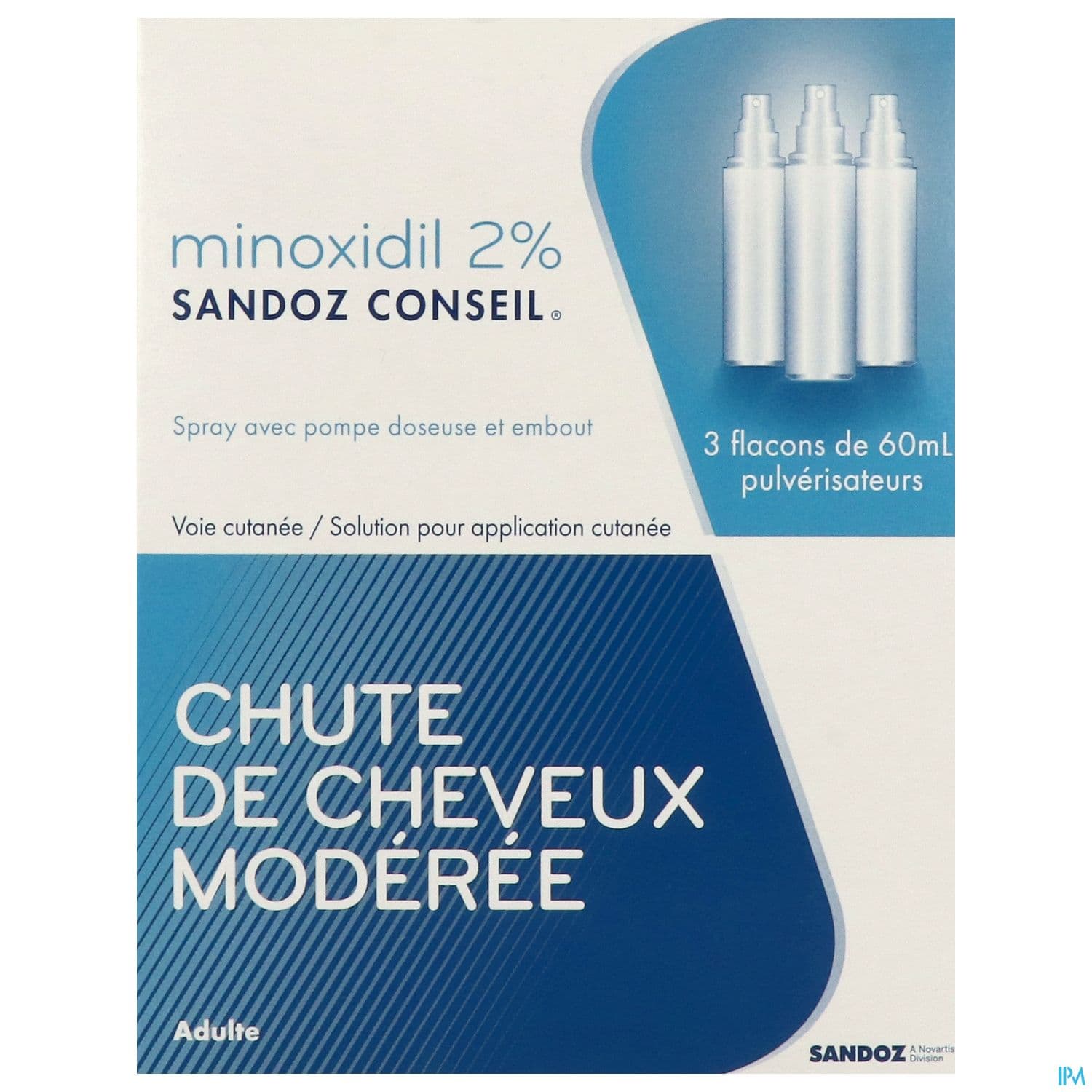 Minoxidil Sandoz Conseil 2% Solution Pour Application Cut 60ml X3