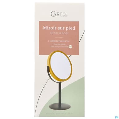 CARTEL MIROIR PIED MET/BOIS 16.5CM