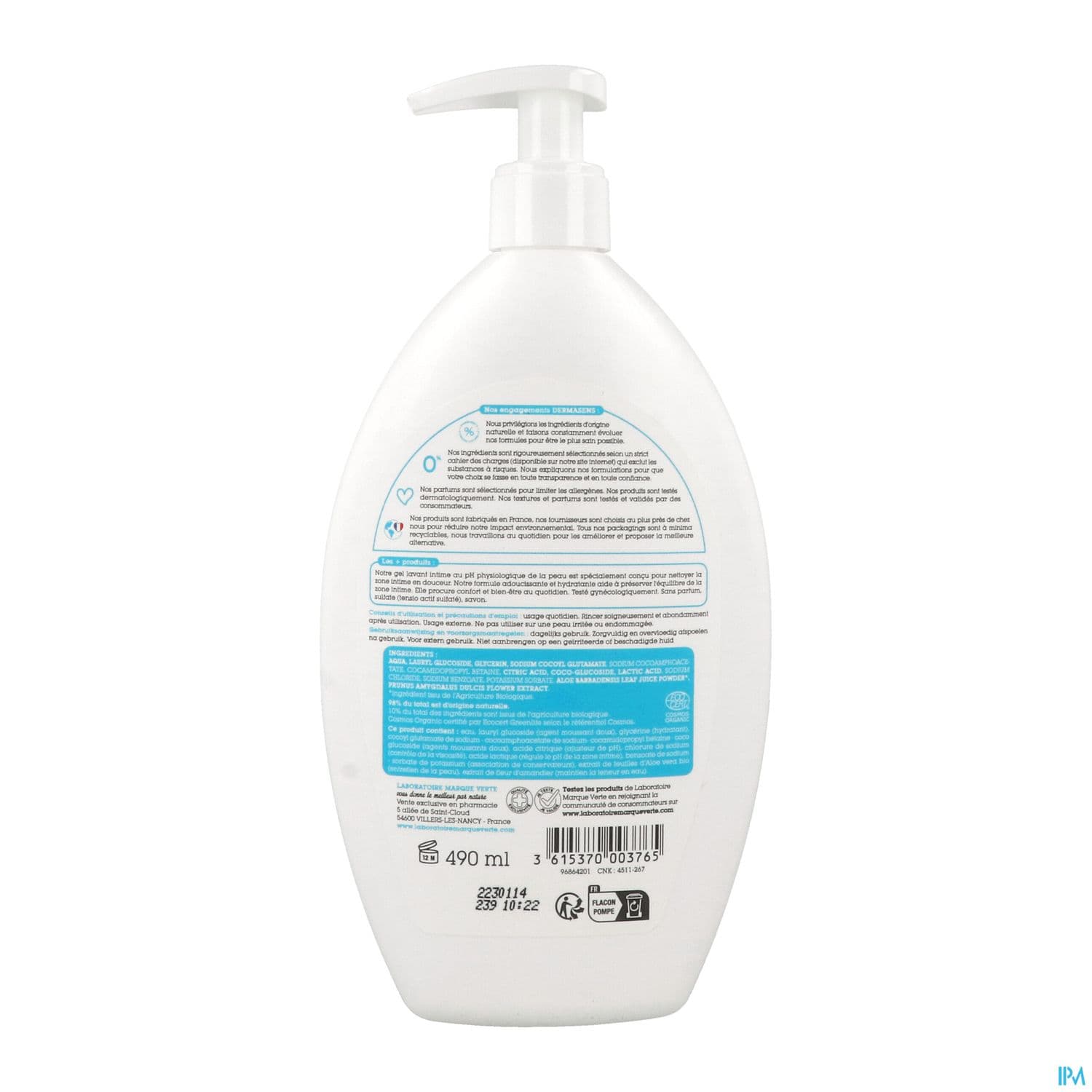 Marque Verte Dermasens Gel Lavant Intime Apaisant Bio 500ml