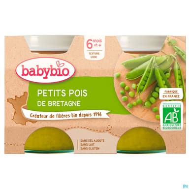 BABYBIO PDT/PETIT POIS 2X130G