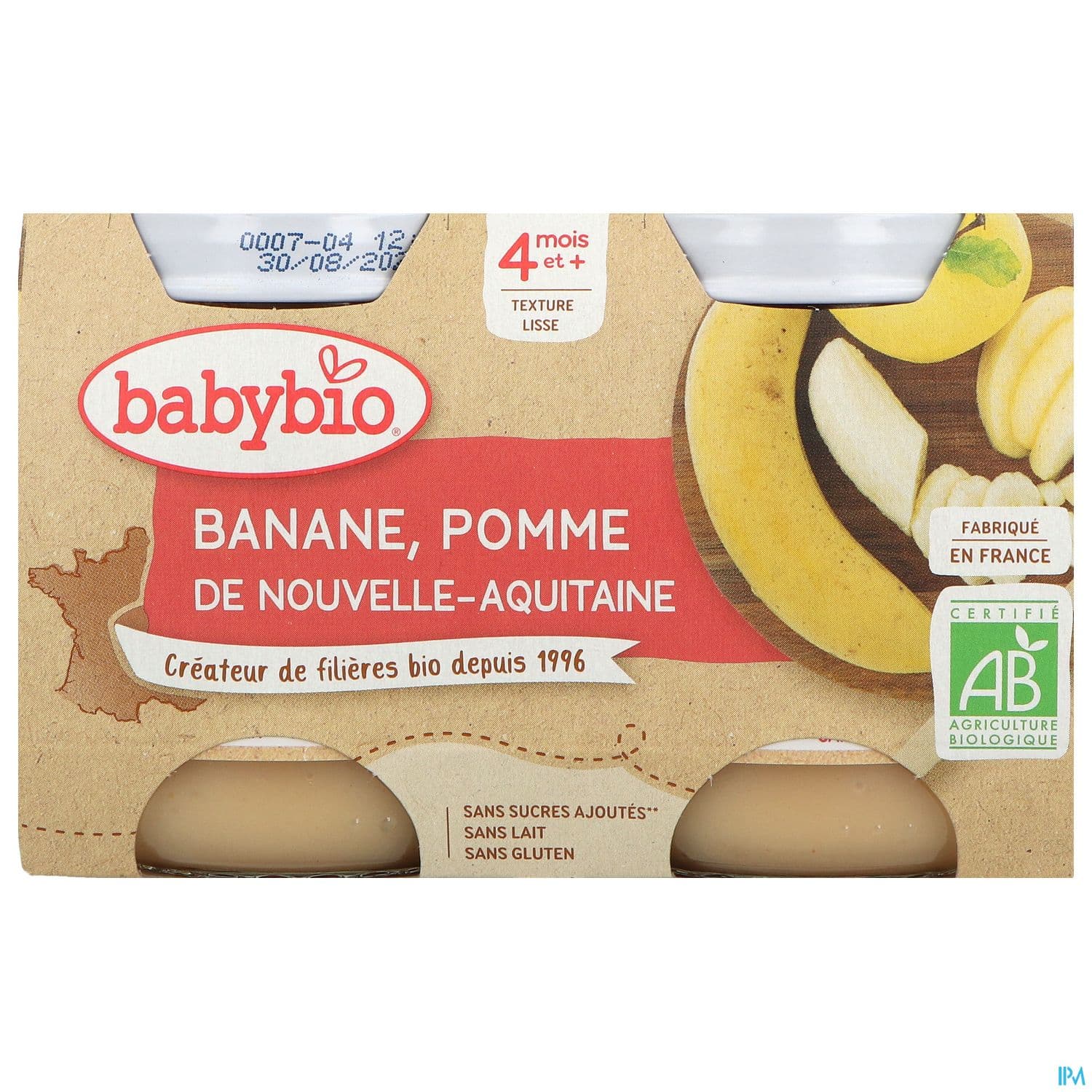 Babybio Banane Pomme De Nouvelle Aquitaine 4m 130g X2