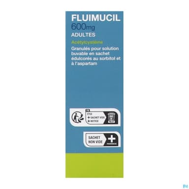 Fluimucil 600mg Adultes Granules Pour Solution Buvable En Sachet Edulcores 3g 10