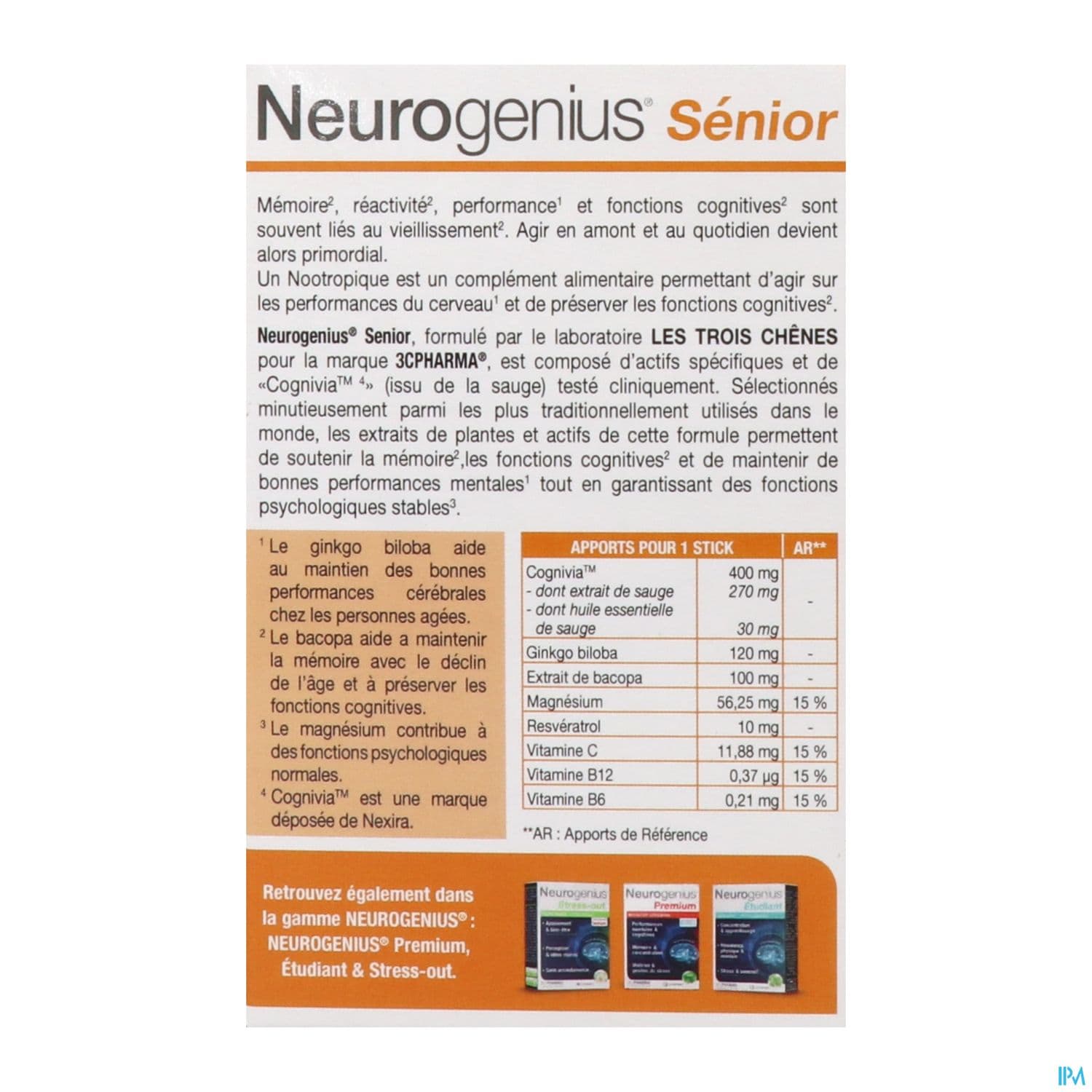 3c Pharma Neurogenius Senior Stick 20