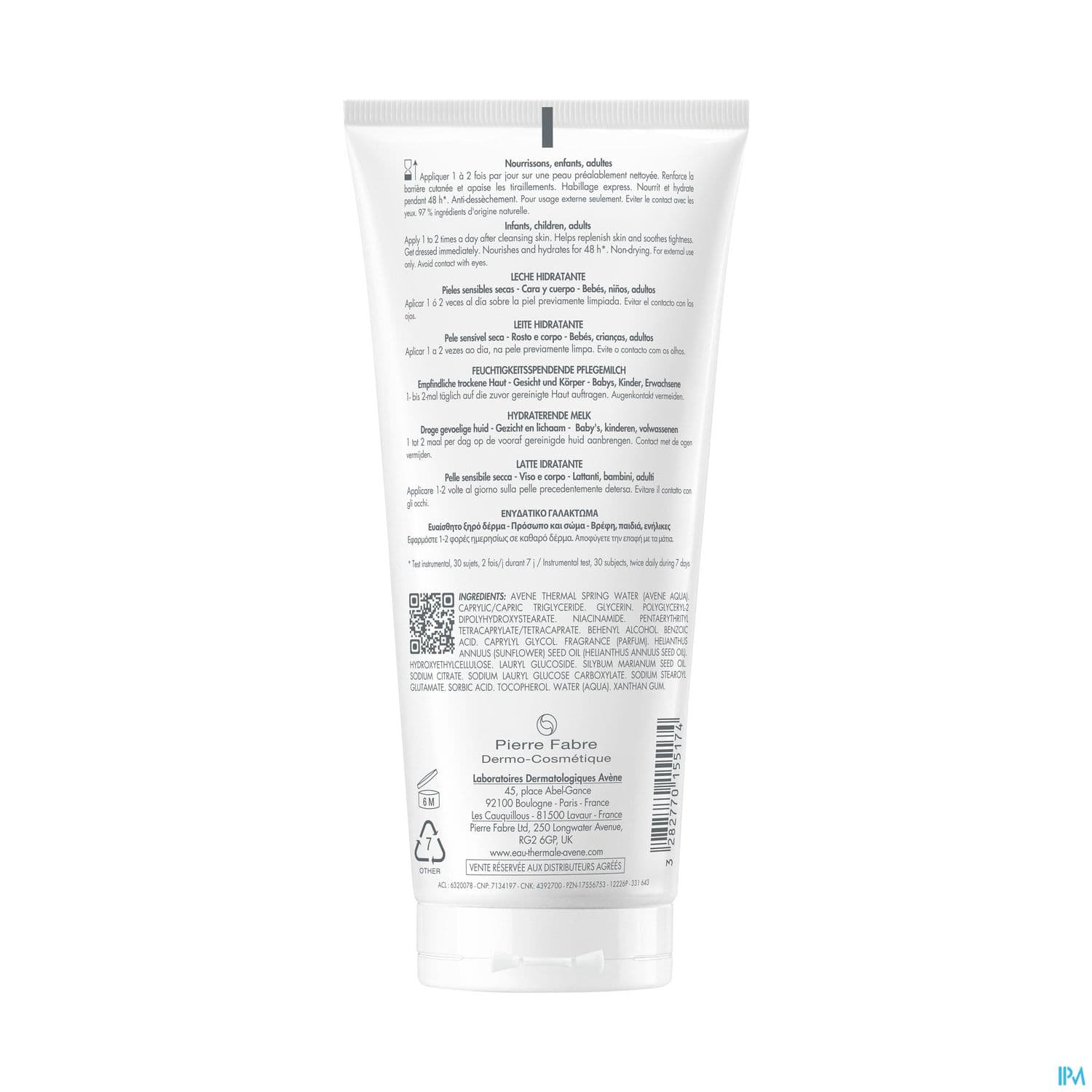 AVENE XERACALM NUTRI LAIT 200ML