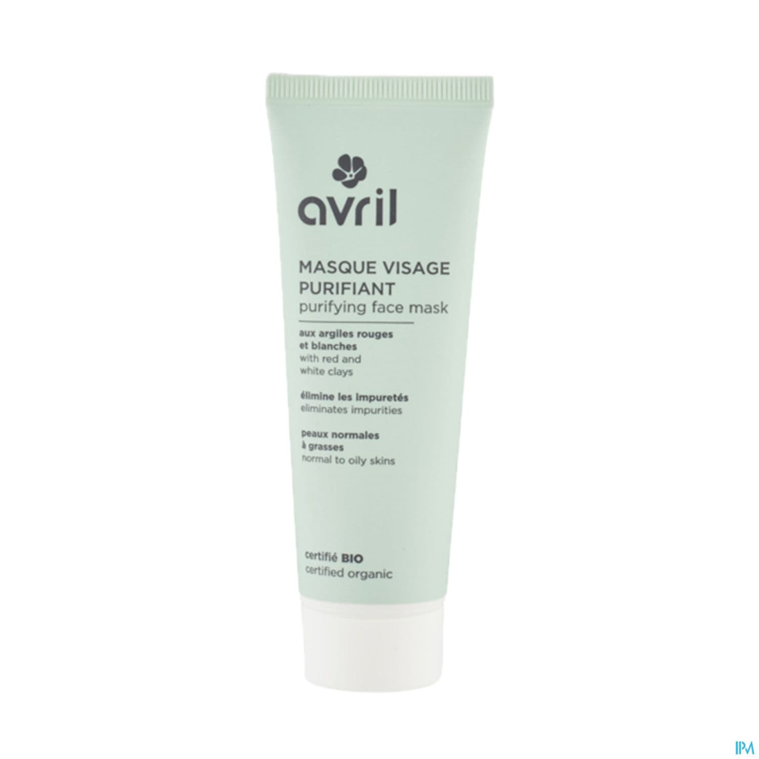 Avril Masque Visage Purifiant Certifie Bio 50ml
