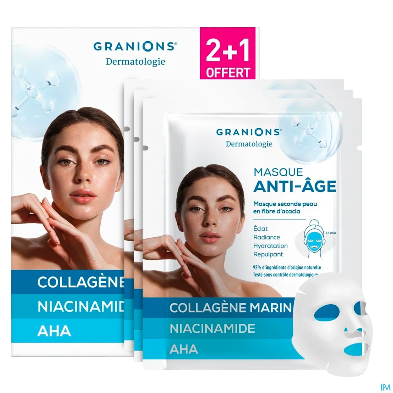 Granions Dermatologie Masque Seconde Peau Antiage X3
