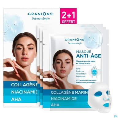 Granions Dermatologie Masque Seconde Peau Antiage X3