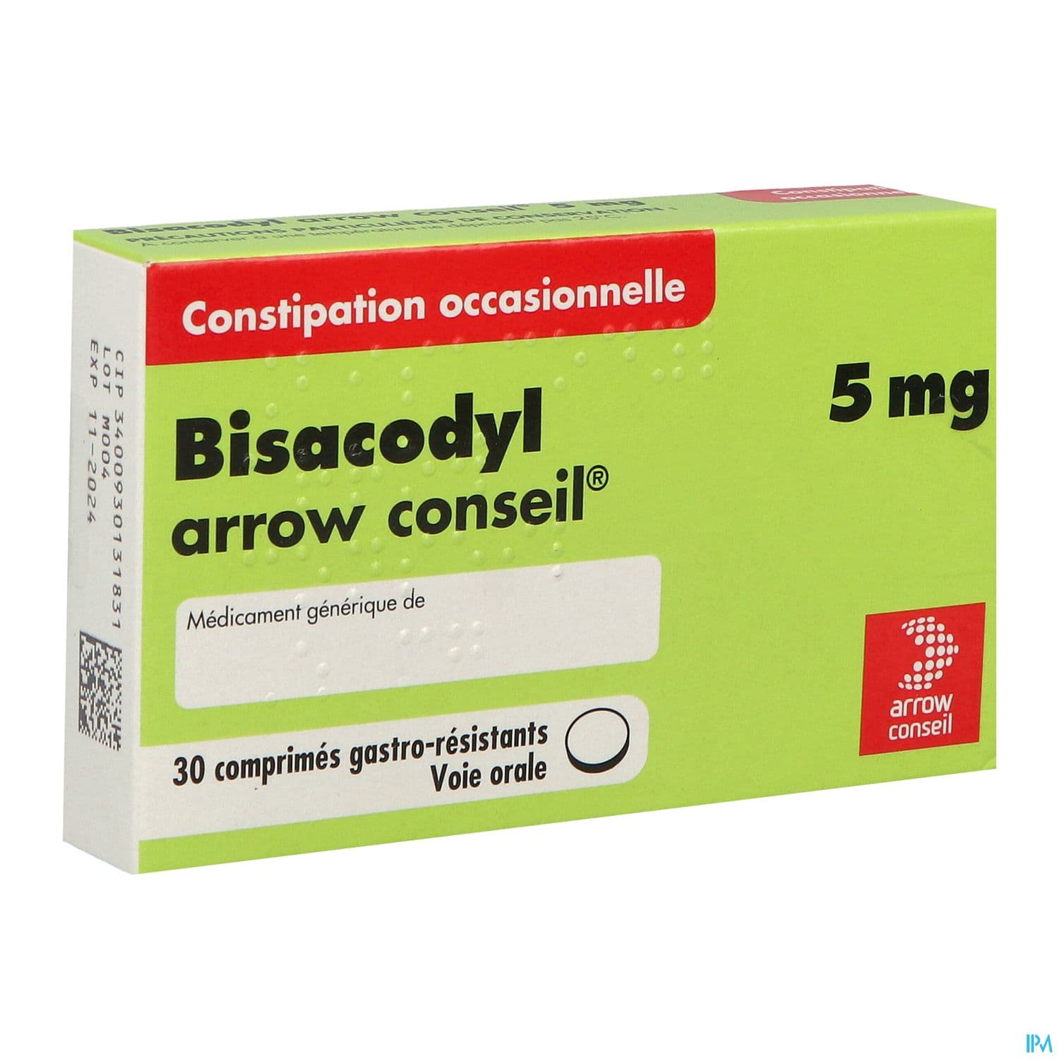 Bisacodyl Arrow Conseil 5mg Comprime Gastroresistant 30