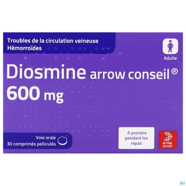 Diosmine Arrow Conseil 600mg Comprime Pellicule 30