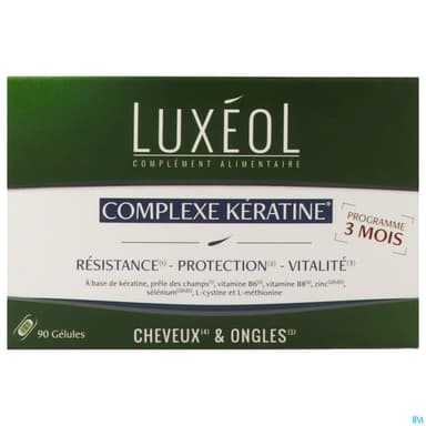 Luxeol Complexe Keratine 3mois Gelule 90