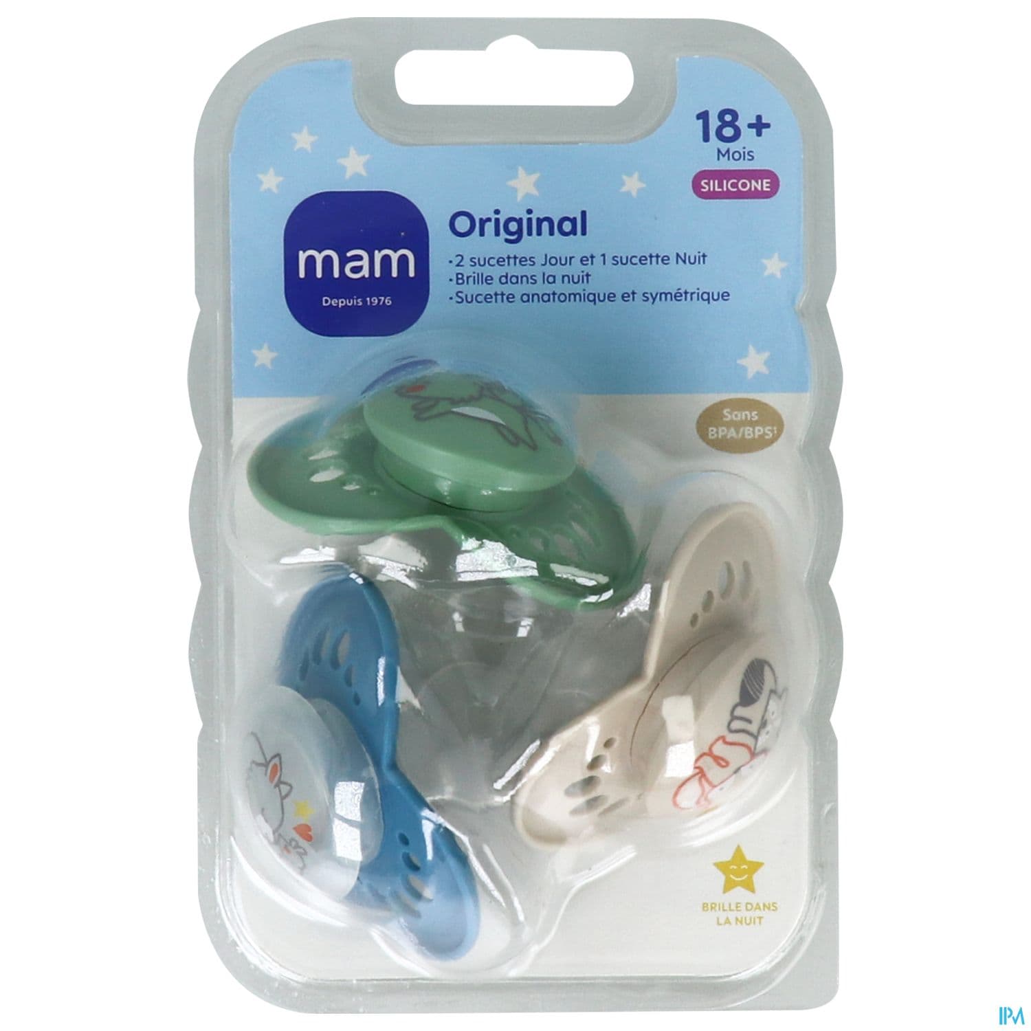 SUCET MAM ORIGIN BLEU SIL18+M X3