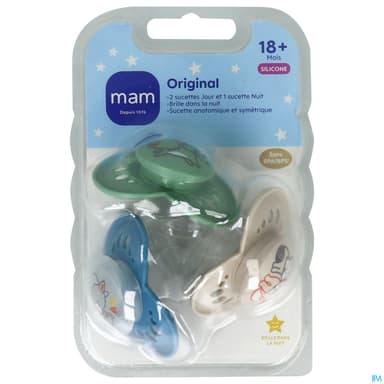 SUCET MAM ORIGIN BLEU SIL18+M X3