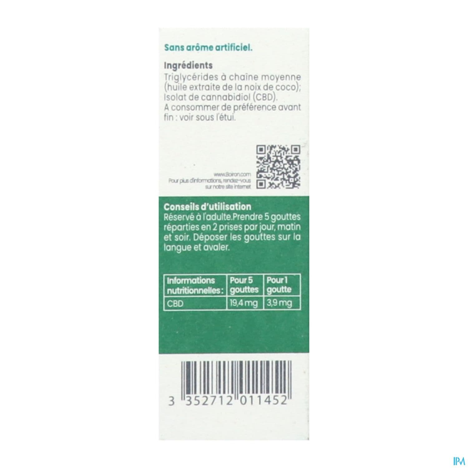 CBD BY BOIRON HUILE 15% 15ML
