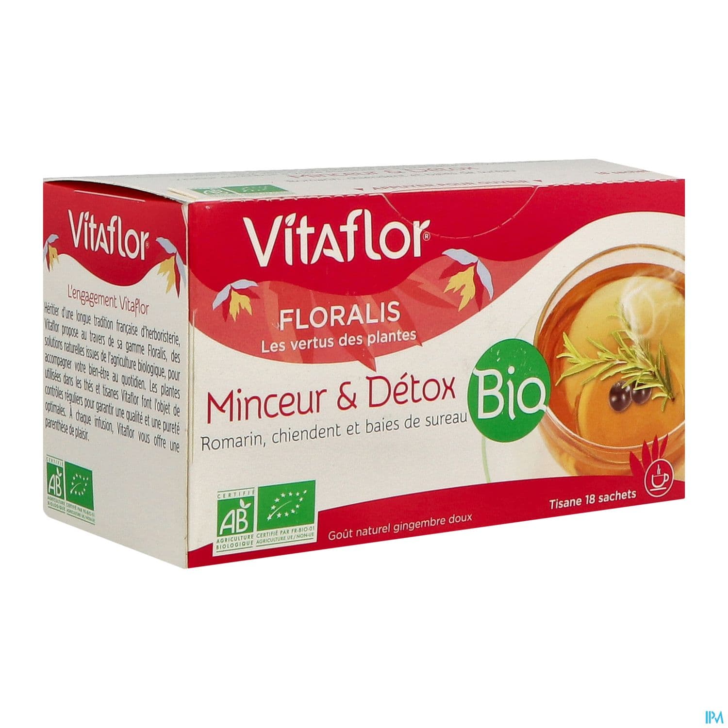 Vitaflor Floralis Tisane Bio Minceur Detox Infusette 18 — Pharmacie Principale des Grésillons