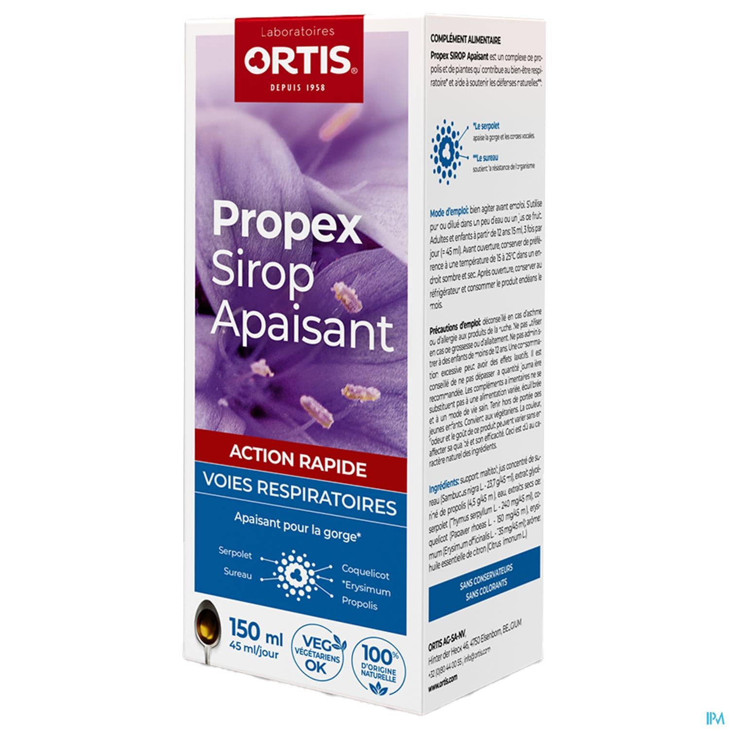 ORTIS PROPEX SIROP APAISANT 150ML