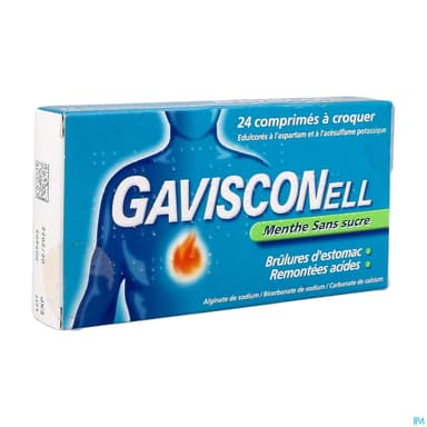 Gavisconell Sans Sucre Menthe Comprime A Croquer 24