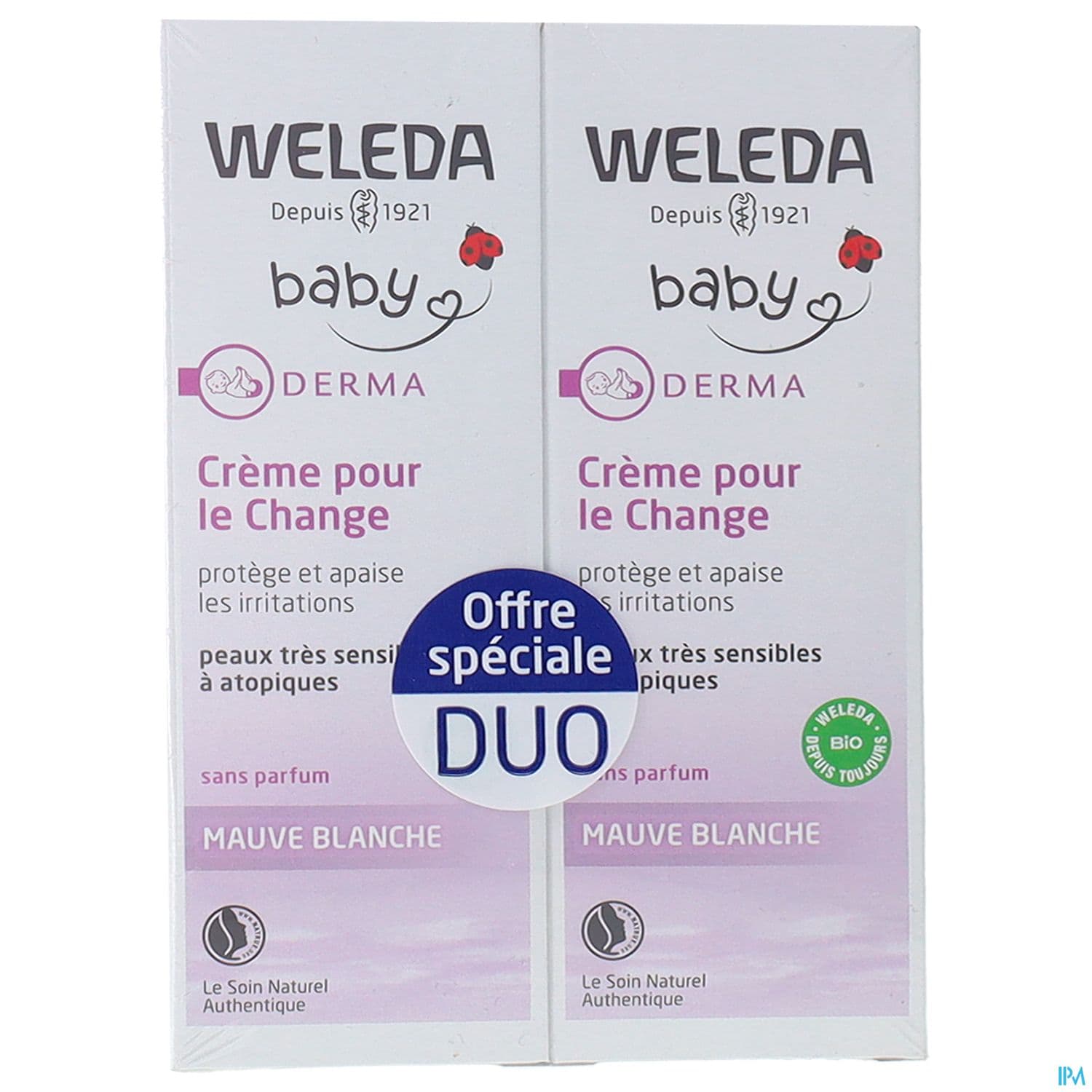 Weleda Mauve Blanche Bebe Creme Pour Le Change 50ml X2